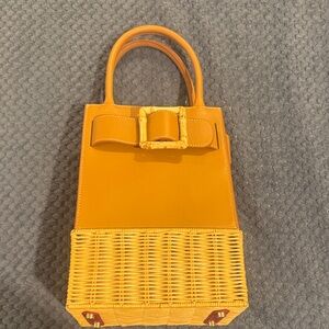 J.McLaughlin Avenue Wicker Handbag in orange